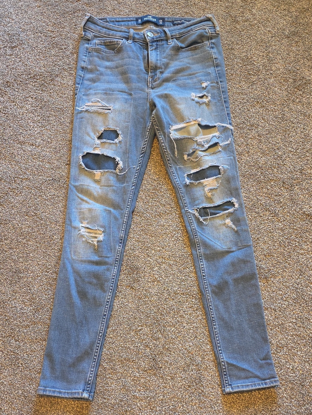 Hollister Light Blue Distressed Skinny Jeans